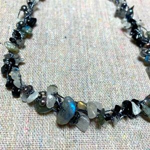 Labradorite onyx pearl necklace natural stones